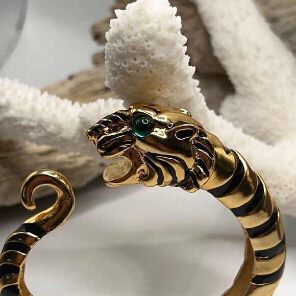 Tiger Green Eye Bangle Kenneth Jay Lanee - Picture 12 of 14